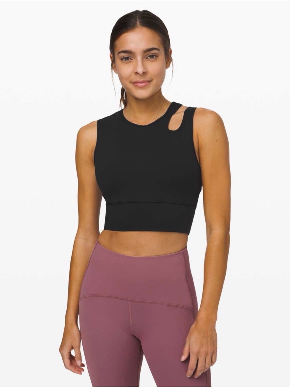 lululemon athletica Black Cutout Cropped Tank Top